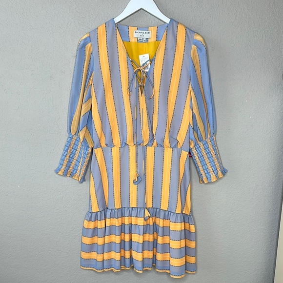 NWT Sachin & Babi x Dillard's Deanna Stripe Cuff Sleeve Mini Dress Size 10 - Picture 1 of 16
